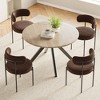 Mid-Century Dining Table for 4-6 Person,47" Round Wooden Dining Tabletop and Metal Frame for Kitchen,Dining Room,Living Room - 2 of 4