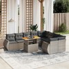 vidaXL Garden Sofa Set Grey PE Rattan Large UV-resistant materials - 2 of 4