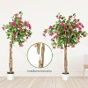 Artificial Bougainvillea Tree with White Pot, Tall Potted Indoor Flower Tree Faux Tree with Wood Trunk and Pink Flowers for Outdoor Indoor Decor - 2 of 4