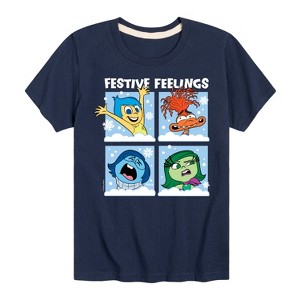 Boys' - Inside Out 2 - Festive Feelings Grid Short Sleeve Graphic T-Shirt - 1 of 4