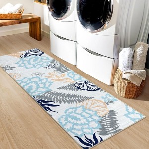 Machine Washable Area Rug for Living Room Modern Boho Floral Printed Indoor Carpet Non Slip Ultra Thin Non Shedding Floor cover - 1 of 4