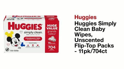 Huggies Simply Clean Unscented Baby Wipes, 1 Flip Top Pack (64 Wipes Total), Diapers & Wipes