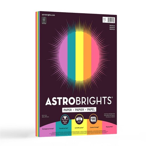 100 Sheets Printer Paper 8.5x11 Tropical - Astrobrights : Target