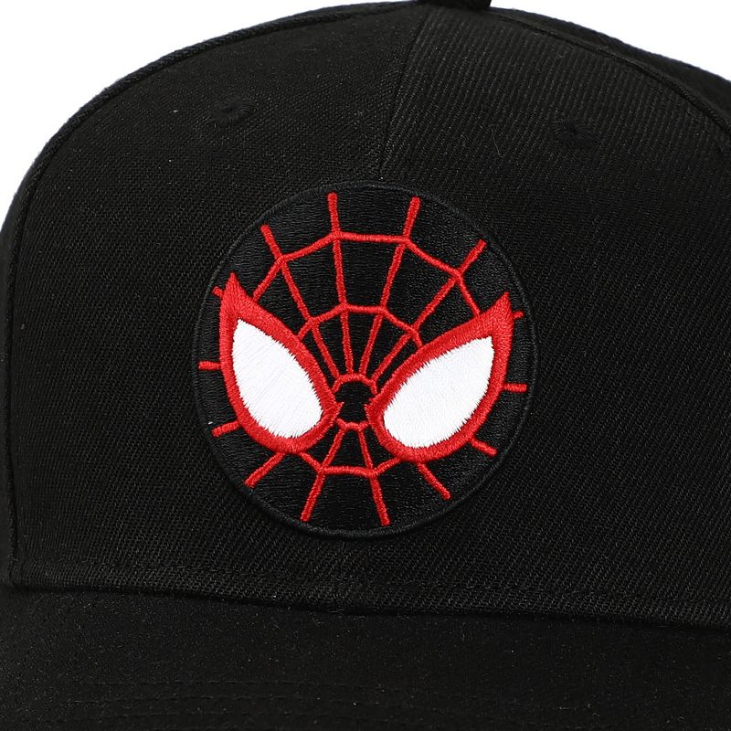 Marvel Comic Book Spiderman Miles Morales Mask Black Snapback Hat, 4 of 7