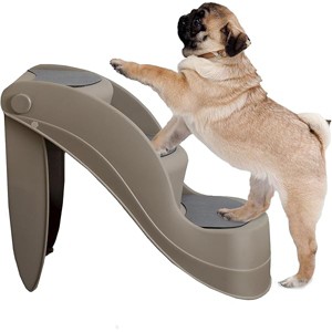 Pet Stairs - Durable Dog Stairs for Small Dogs with 3-Step Design and Safety Locking Pins - Cat or Dog Steps for Home and Vehicle by PETMAKER (Tan) - 1 of 1