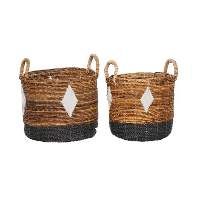 2pk Banana Leaf Storage Baskets Brown - Olivia & May