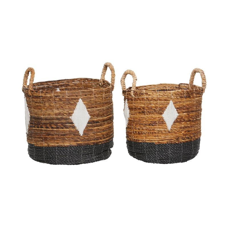 2pk Banana Leaf Storage Baskets Brown/Black - Olivia &#38; May, 1 of 6
