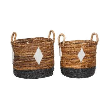 2pk Banana Leaf Storage Baskets Brown/Black - Olivia & May