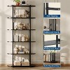 6-Tier Industrial Bookshelf, Rustic Wood Bookcase with Metal Frame, Open Storage Display Rack for Living Room Office Bedroom - 4 of 4