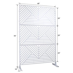 Vynxaria 76" Metal Privacy Screen - Freestanding Decorative Divider for Indoor & Outdoor Use - 1 of 4