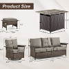 Belord 6 Pieces Outdoor Patio Furniture Set with Fire Pit Table - Firepit Set with Outdoor Couch Swivel Patio Chairs Ottomans and 50000BTU Fire Pit - 4 of 4