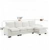 FONTOI Sofas, Reversible Sofa Couch with Side Storage Pockets, L-shaped Sofa with Double Seat Cushions, for Living Room Office, White, 118"*33"*55" - 2 of 4