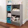RiverRidge Kids' Playroom Toy Organizer and Bookcase with 3 Cubbies and 2 Veggie Storage Bins with 2 Fabric Bins - 2 of 4
