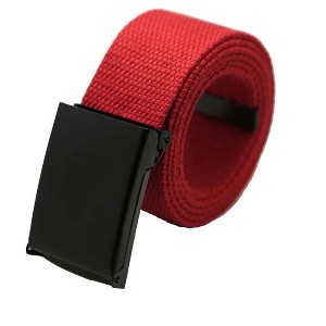 Unique Bargains Neutral Canvas No Holes Slide Buckle Adjustable Waist Belt 1 Pc - 1 of 4