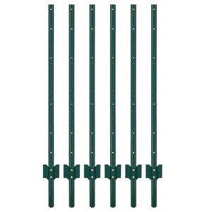 Metal Fence Post 5FT, U-Channel Garden Stakes, 8-Pack, Heavy Duty Steel, Rust Resistant, Easy Install Fence or Sign Support for Yard/Garden - 1 of 4