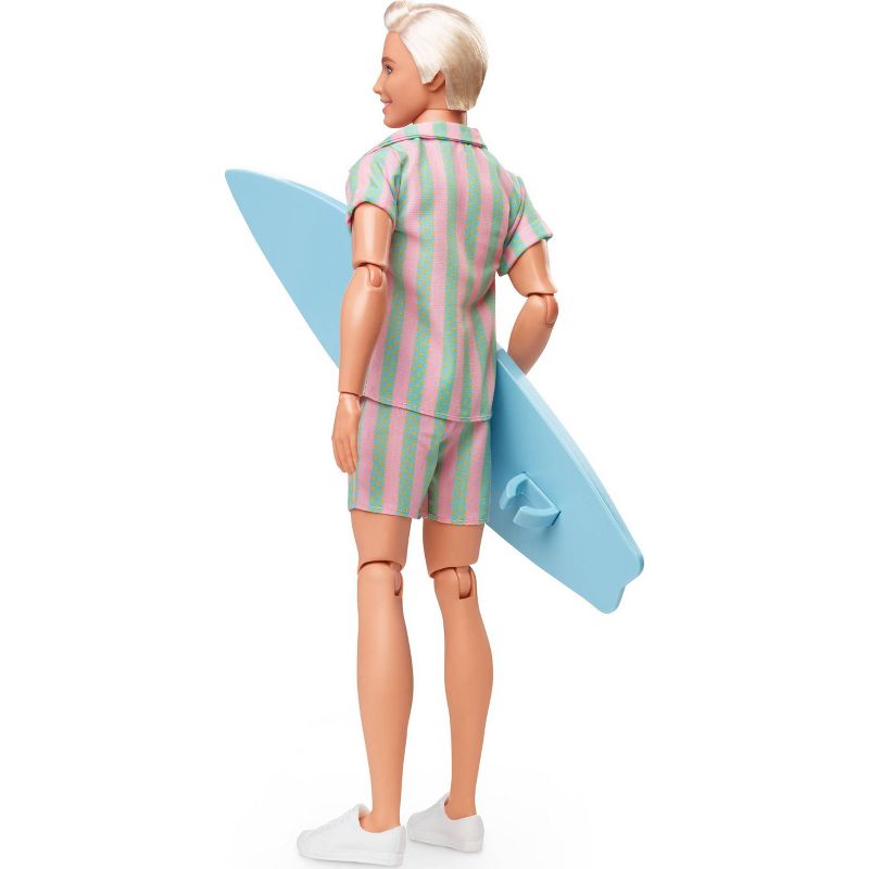 Barbie: The Movie Ken Doll Wearing Pastel Striped Beach Matching Set, 5 of 14