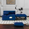 MAYEERTY Versatile Foldable Sofa Bed (3 Lengths) with USB & Swivel Phone Stand (Beige Velvet) - 4 of 4