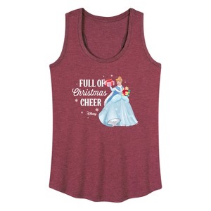 Women's - Disney - Full Of Christmas Cheer Cinderella Graphic Racerback Tank - 1 of 4