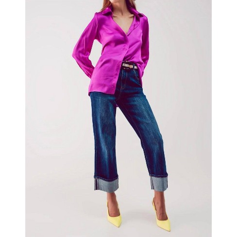 Women's Straight Leg Cuffed Jeans - Q2 - image 1 of 4