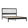 Mid-Century Modern Solid Wood Queen Spindle Bed – Black - 3 of 4