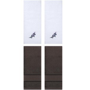 REGALWOVEN 4 Pcs Bathroom Decorative Cotton Soft Absorbent Sold Striped Hand Towel - 1 of 4