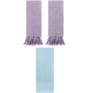 REGALWOVEN 3 Packs Solid Cotton Absorbent Soft Hand Towel for Bathroom 14" x 30" - 1 of 4