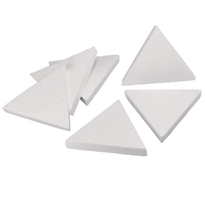 6 Pack Triangle Polystyrene Foam, Painting Activity for Kids, DIY Toy Puzzle, Arts & Crafts Supplies for School Project, 8 inches