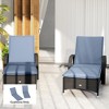 Outsunny Outdoor Lounge Chair Cushion Set of 2, Foldable Patio Chaise Lounge Cushion Set, 76" x 23" - 2 of 4