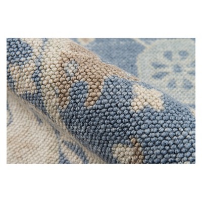 Anatolia Light Blue and Beige Wool Blend Area Rug 3'3" x 5'
