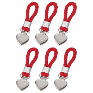 Unique Bargains Cotton Loop Metal Clothing Towel Storage Heart Shape Clips 4.3" 6 Pcs - 1 of 4