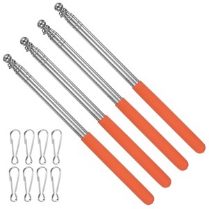 Unique Bargains Stainless Steel Extendable Portable Guide Handheld Flag Pole 4 Pcs - 1 of 4