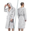 PAVILIA Mens Robe, Hooded Soft Bathrobe for Men, Fleece Plush Warm Shawl Collar Hood Pockets for Bath Shower Spa - 2 of 4