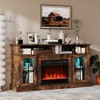 Costway 58" Fireplace TV Stand with LED Lights Entertainment Center for 65 Inch TV Brown/Black/White/Gray - 2 of 4