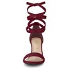 Allegra K Women's Open Toe Lace Up Ankle Strap Chunky Heel Sandals - 2 of 4