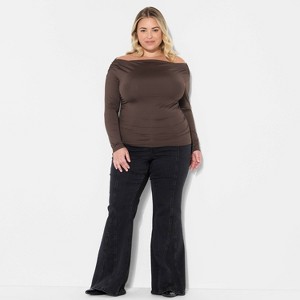Women's Long Sleeve Synthetic Off the Shoulder Party Top - Wild Fable™ - 1 of 3