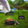 NAYSAYE Grill Racks Swivel Campfire Grill Skillet Combo with Adjustable Grate for Outdoor Cooking, Black, 31.1"*15.4"*31.9" - 2 of 4