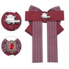 Elerevyo Women Ribbon Brooch Pin Striped Long Tail Bow Ties - 3 of 4