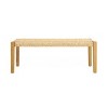 43" Backless Acacia Wood Patio Bench with Faux Rattan Seat,Handcrafted Indoor Outdoor Dining Bench for Entryway Garden Porch-Baofuwish - 3 of 4