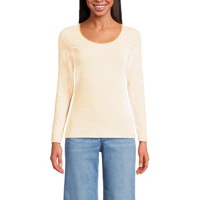 Lands' End Women's Long Sleeve Lightweight Jersey Scoop Neck T-Shirt