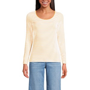 Lands' End Women's Long Sleeve Lightweight Jersey Scoop Neck T-Shirt - 1 of 3