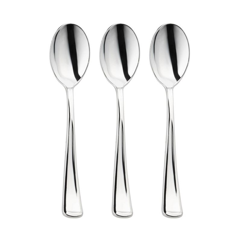 Smarty Had A Party Shiny Metallic Silver Plastic Spoons (600 Spoons), 1 of 4