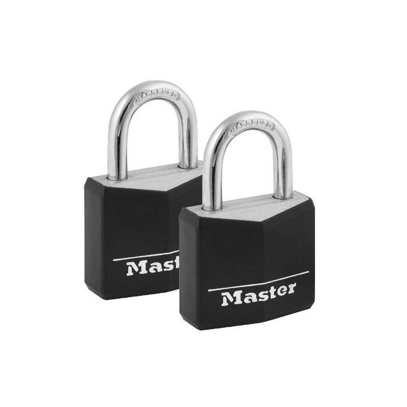 Master Lock 2pk 30mm Key Lock Black, 3 of 5