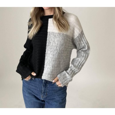 Women's Joanna Color Block Ribbed Sweater - SIX/FIFTY