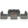 Costway 5/10 PCS Outdoor Patio Sectional Sofa Couch PE Rattan Conversation Set Black/Gray - 2 of 4