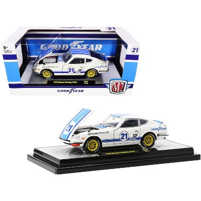 1970 Nissan Fairlady Z432 #21 "Goodyear" White with Blue Stripes Limited Edition 6500 pcs 1/24 Diecast Model Car by M2 Machines