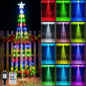 Ollny 170 Led RGB Christmas Tree Lights For Light Show (12 Colors, 22 Modes, IP65 Waterproof, Clear Wire, Plug In) - 1 of 4