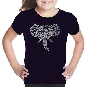 LA Pop Art Girl's Word Art T-shirt - Tusks - 1 of 4