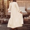 Coolmee Women's Long Sleeve Dress Casual Flowy Smocked Waist Work Dress Pockets Elegant Fall Midi Dresses - 3 of 4