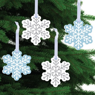 Big Dot of Happiness Winter Wonderland - Snowflake Holiday Party and Winter Wedding Decorations - Christmas Tree Ornaments - Set of 12