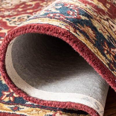 Hand-Tufted Burgundy & Navy Wool 8' Square Area Rug